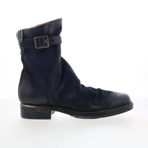 A.S. 98 Albie Womens Black Leather Zipper Casual Dress Boots