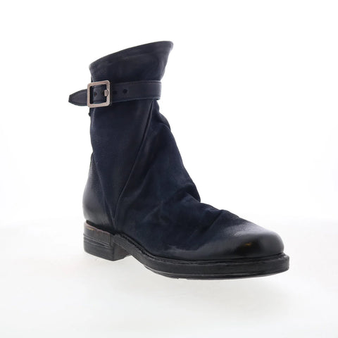 A.S. 98 Albie Womens Black Leather Zipper Casual Dress Boots