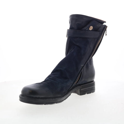 A.S. 98 Albie Womens Black Leather Zipper Casual Dress Boots
