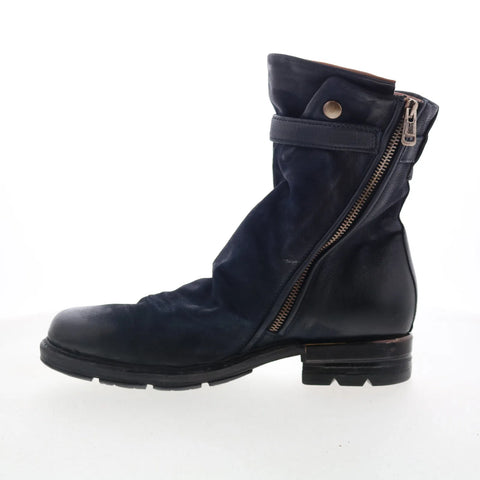 A.S. 98 Albie Womens Black Leather Zipper Casual Dress Boots