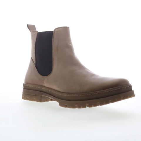 Miz Mooz Alessia Womens Beige Leather Slip On Chelsea Boots