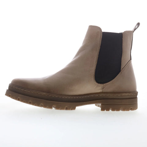 Miz Mooz Alessia Womens Beige Leather Slip On Chelsea Boots