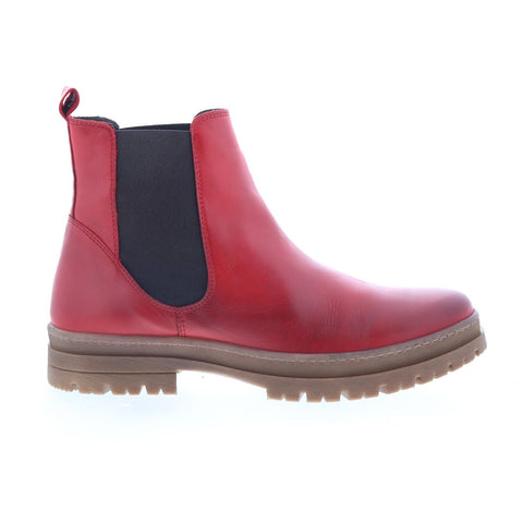 Miz Mooz Alessia Womens Red Leather Slip On Chelsea Boots
