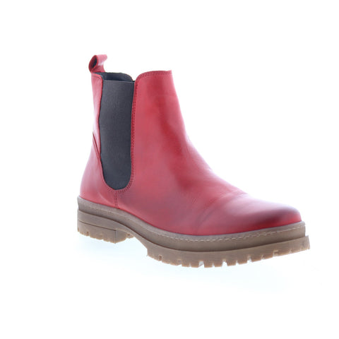 Miz Mooz Alessia Womens Red Leather Slip On Chelsea Boots