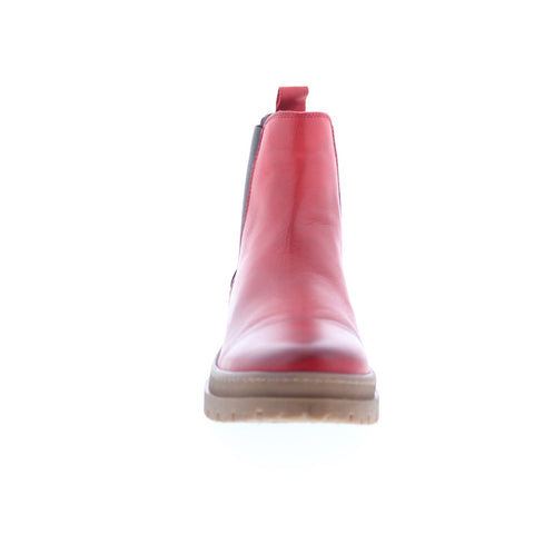 Miz Mooz Alessia Womens Red Leather Slip On Chelsea Boots