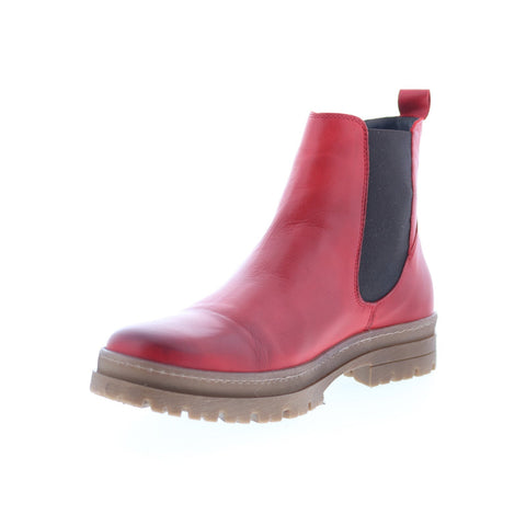 Miz Mooz Alessia Womens Red Leather Slip On Chelsea Boots