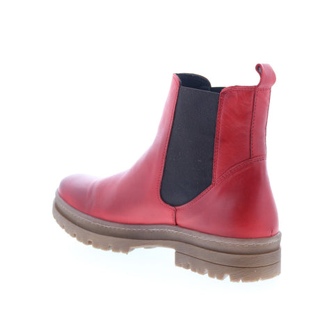 Miz Mooz Alessia Womens Red Leather Slip On Chelsea Boots