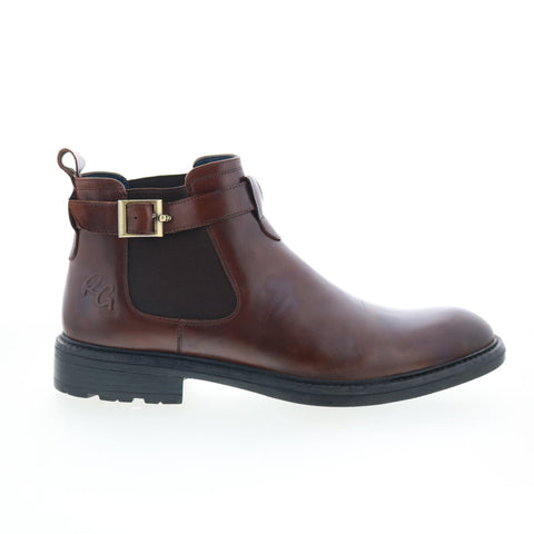 Robert Graham Alessio Mens Brown Leather Hook & Loop Casual Dress Boots