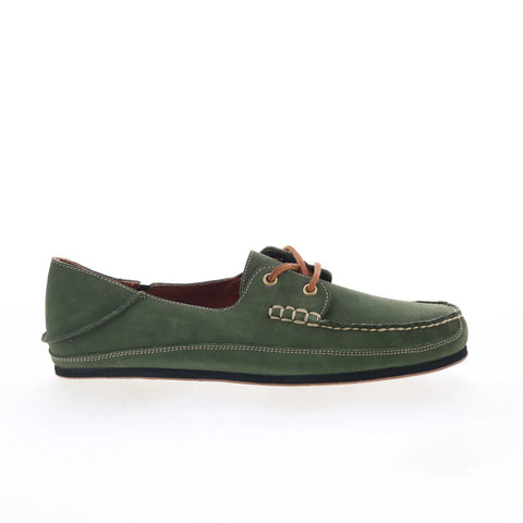 T.B. Phelps Alex Mens Green Nubuck Lace Up Loafers & Slip Ons Boat Sho ...