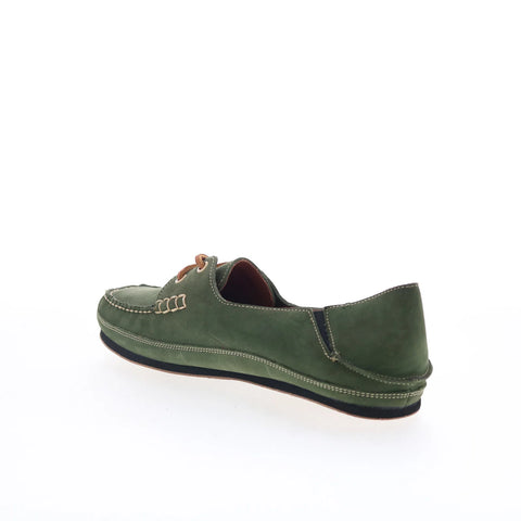 T.B. Phelps Alex Mens Green Nubuck Lace Up Loafers & Slip Ons Boat Sho ...