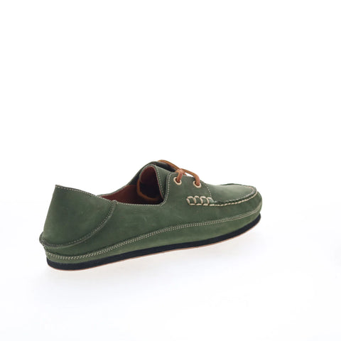 T.B. Phelps Alex Mens Green Nubuck Lace Up Loafers & Slip Ons Boat Sho ...