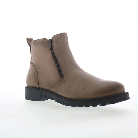 Miz Mooz Alise Womens Beige Leather Zipper Ankle & Booties Boots