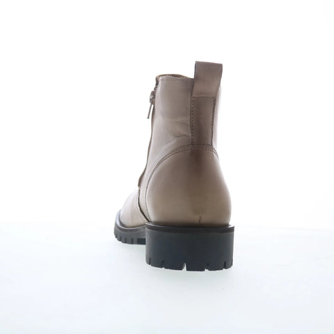 Miz Mooz Alise Womens Beige Leather Zipper Ankle & Booties Boots