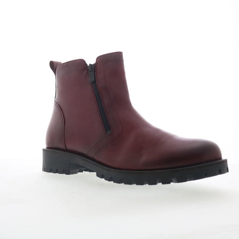 Miz Mooz Alise Womens Red Leather Zipper Ankle & Booties Boots