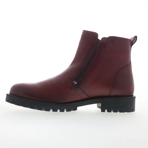 Miz Mooz Alise Womens Red Leather Zipper Ankle & Booties Boots