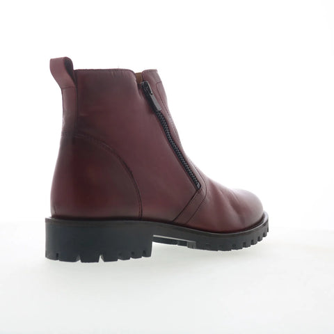 Miz Mooz Alise Womens Red Leather Zipper Ankle & Booties Boots