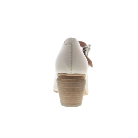Miz Mooz Amara Womens Beige Leather Hook & Loop Pumps Heels Shoes