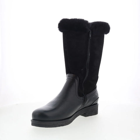 Pajar Amarillo 57948 Womens Black Leather Zipper Mid Calf Boots