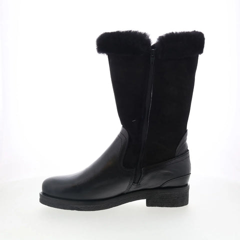 Pajar Amarillo 57948 Womens Black Leather Zipper Mid Calf Boots
