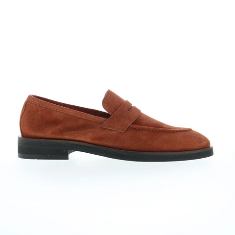 Di Bianco Amato Suede Mens Brown Suede Loafers & Slip Ons Penny Shoes