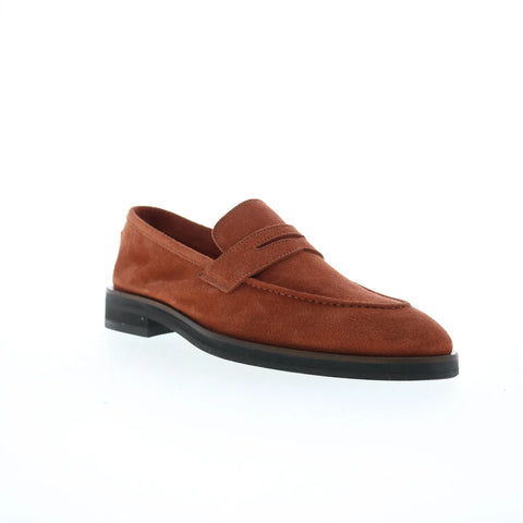 Di Bianco Amato Suede Mens Brown Suede Loafers & Slip Ons Penny Shoes
