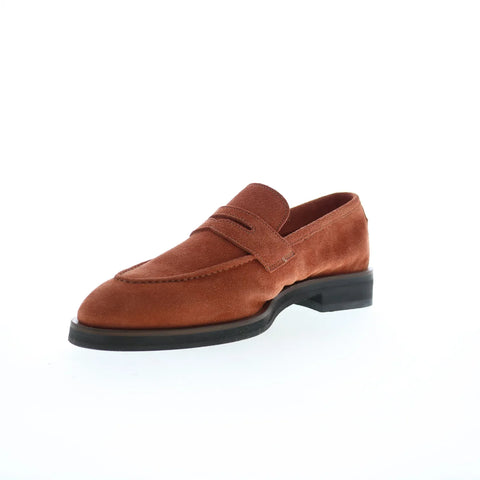 Di Bianco Amato Suede Mens Brown Suede Loafers & Slip Ons Penny Shoes