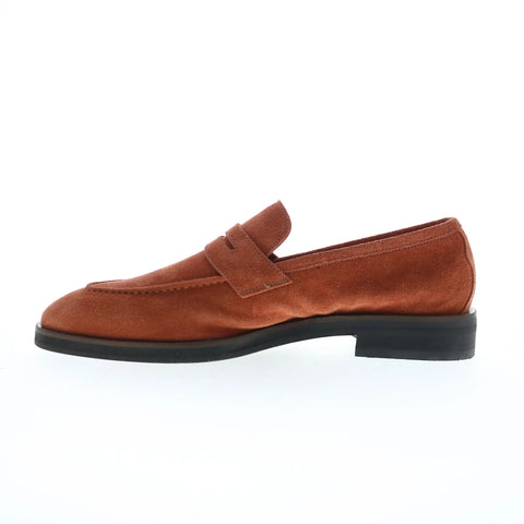 Di Bianco Amato Suede Mens Brown Suede Loafers & Slip Ons Penny Shoes