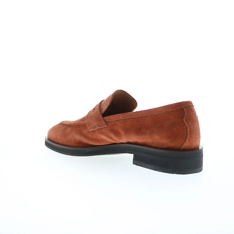 Di Bianco Amato Suede Mens Brown Suede Loafers & Slip Ons Penny Shoes