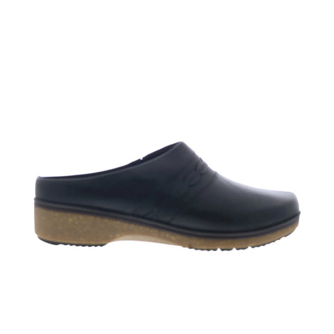 Softwalk Amber 3.0 S2301-001 Womens Black Leather Slip On Clog Flats Shoes