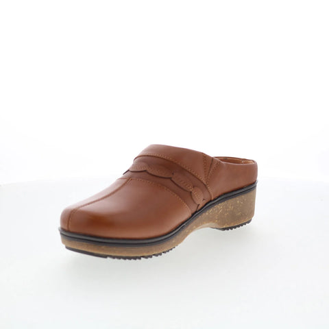 Softwalk Amber 3.0 S2301-215 Womens Brown Leather Clog Flats Shoes