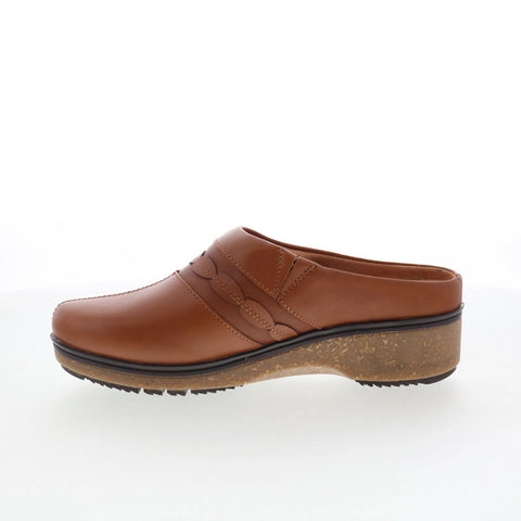 Softwalk Amber 3.0 S2301-215 Womens Brown Leather Clog Flats Shoes