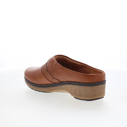 Softwalk Amber 3.0 S2301-215 Womens Brown Leather Clog Flats Shoes