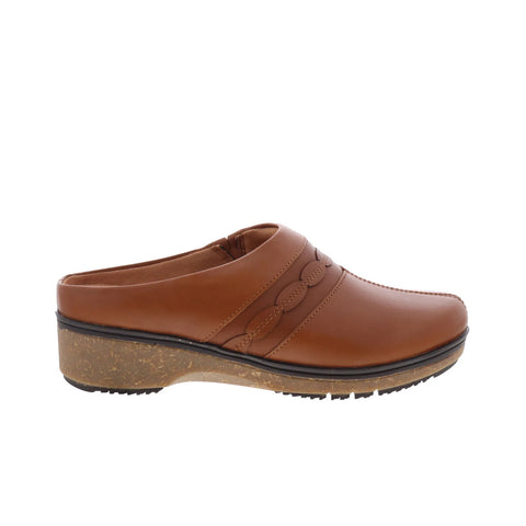 Softwalk Amber 3.0 S2301-215 Womens Brown Leather Clog Flats Shoes