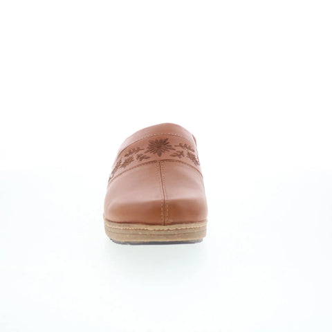 Softwalk Amber 3.0 S2303-215 Womens Brown Leather Slip On Clog Flats Shoes