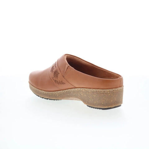 Softwalk Amber 3.0 S2303-215 Womens Brown Leather Slip On Clog Flats Shoes