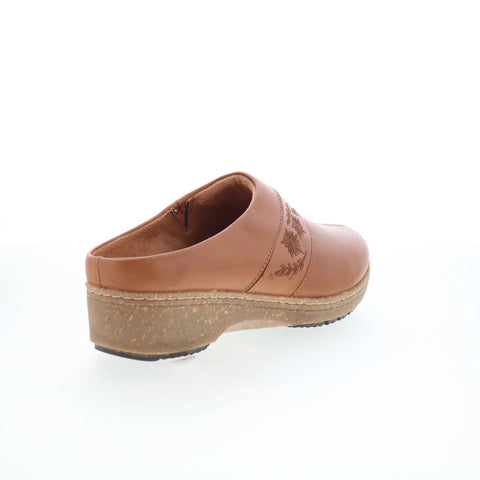 Softwalk Amber 3.0 S2303-215 Womens Brown Leather Slip On Clog Flats Shoes