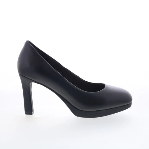 Clarks Ambyr 2 Braley 26176996 Womens Black Wide Leather Pumps Heels Shoes