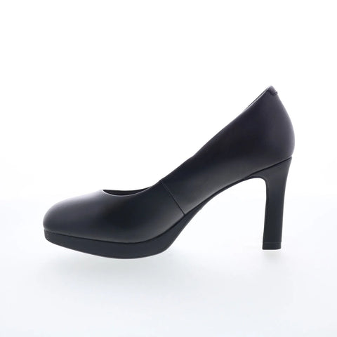Clarks Ambyr 2 Braley 26176996 Womens Black Wide Leather Pumps Heels Shoes