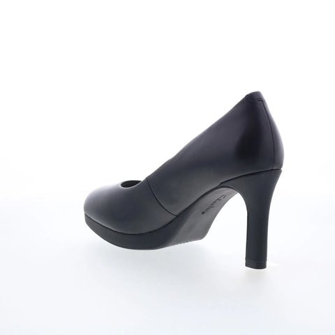 Clarks Ambyr 2 Braley 26176996 Womens Black Wide Leather Pumps Heels Shoes