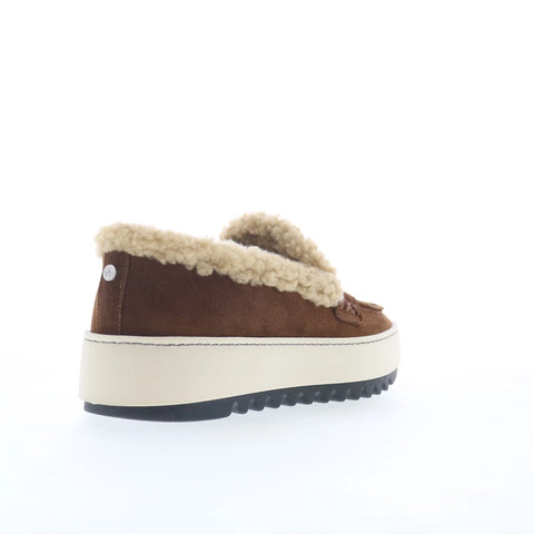 Aquatalia Amelia TW5AMEB1 Womens Brown Suede Loafers & Slip Ons Penny Shoes