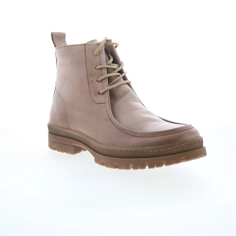 Miz Mooz Amherst Womens Beige Leather Zipper Casual Dress Boots
