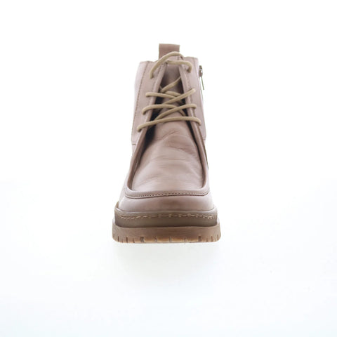 Miz Mooz Amherst Womens Beige Leather Zipper Casual Dress Boots