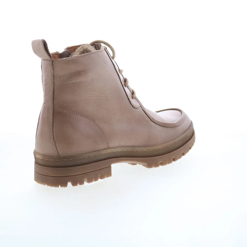 Miz Mooz Amherst Womens Beige Leather Zipper Casual Dress Boots