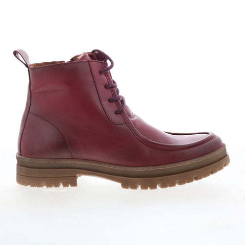 Miz Mooz Amherst Womens Red Leather Zipper Casual Dress Boots