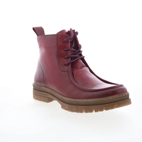 Miz Mooz Amherst Womens Red Leather Zipper Casual Dress Boots