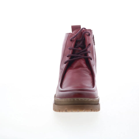Miz Mooz Amherst Womens Red Leather Zipper Casual Dress Boots
