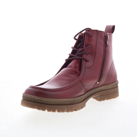 Miz Mooz Amherst Womens Red Leather Zipper Casual Dress Boots
