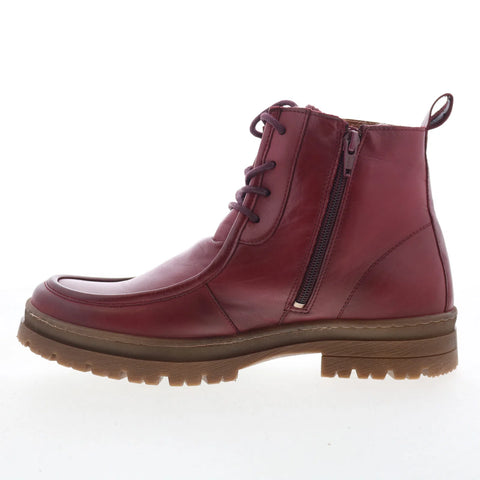 Miz Mooz Amherst Womens Red Leather Zipper Casual Dress Boots
