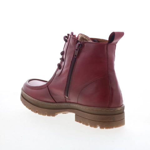 Miz Mooz Amherst Womens Red Leather Zipper Casual Dress Boots