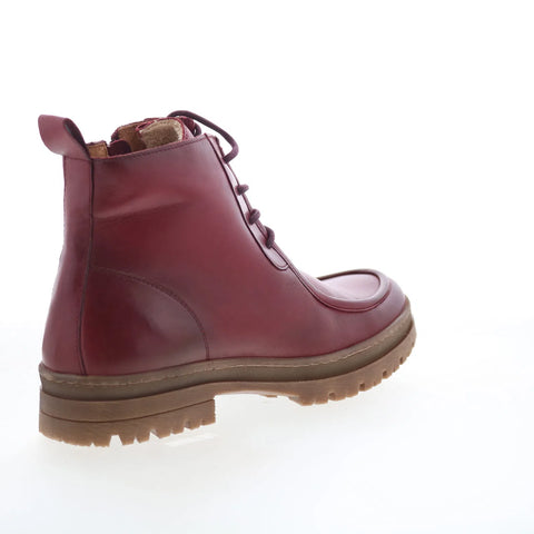 Miz Mooz Amherst Womens Red Leather Zipper Casual Dress Boots